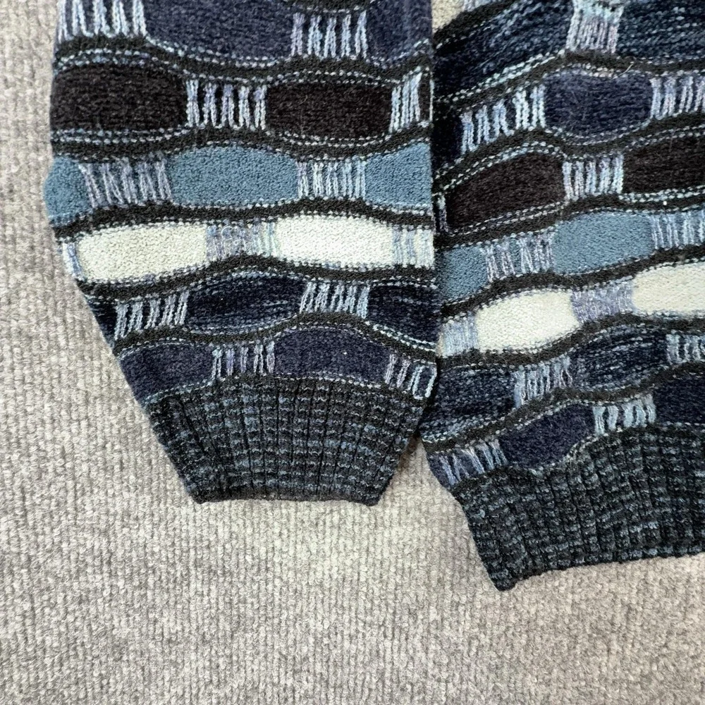 VTG Protege Collection Sweater Mens 2XL Blue Geometric Knit Crewneck USA